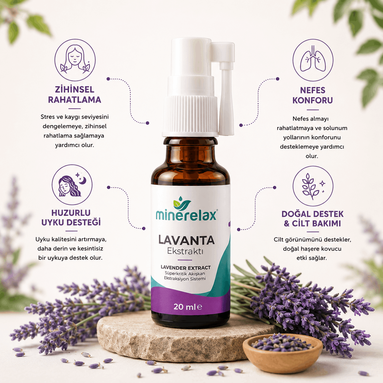 Lavanta Ekstraktı — Doğal Uyku ve Stres Desteği - Haşere kovucu Konsantre Sprey